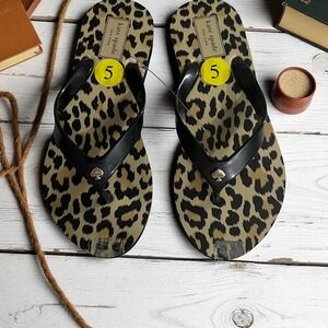 Kate Spade Leopard‎ Print Flip Flops Sandals Size 5M NEW